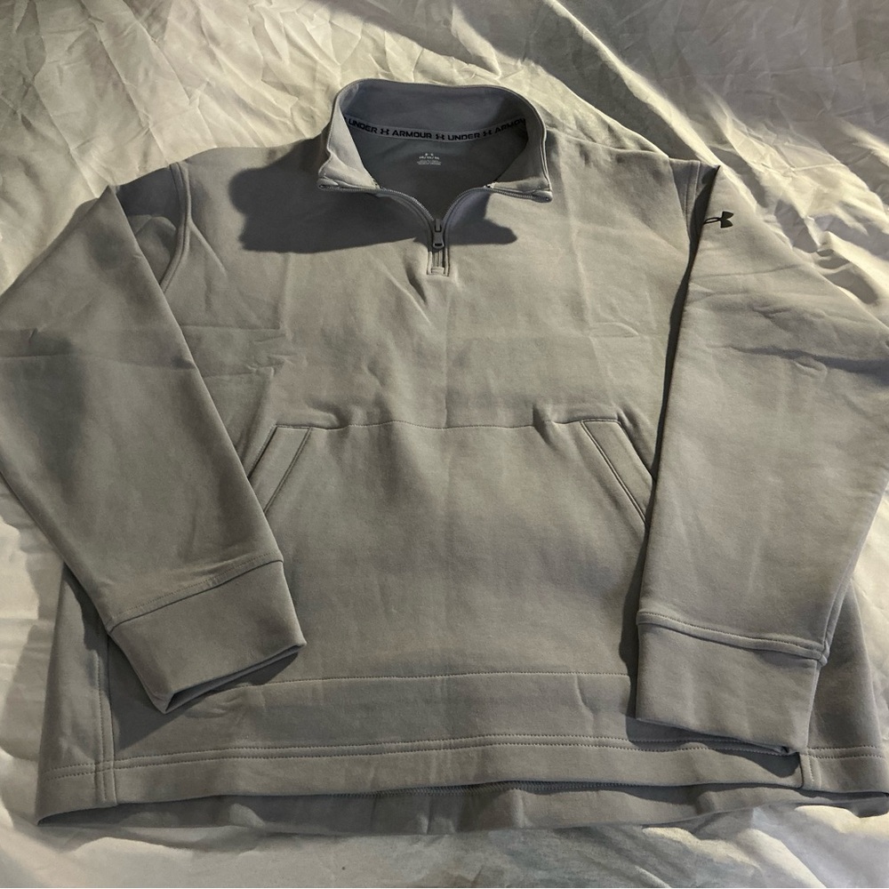 Under Armour Light Gray Quarter-Zip Pullover Hoodie